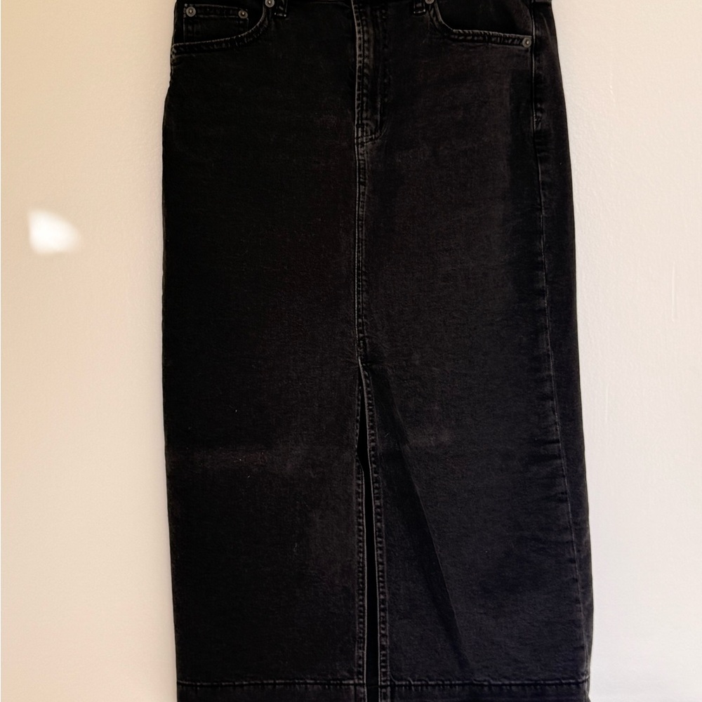 GAP Black Denim Midi Skirt
